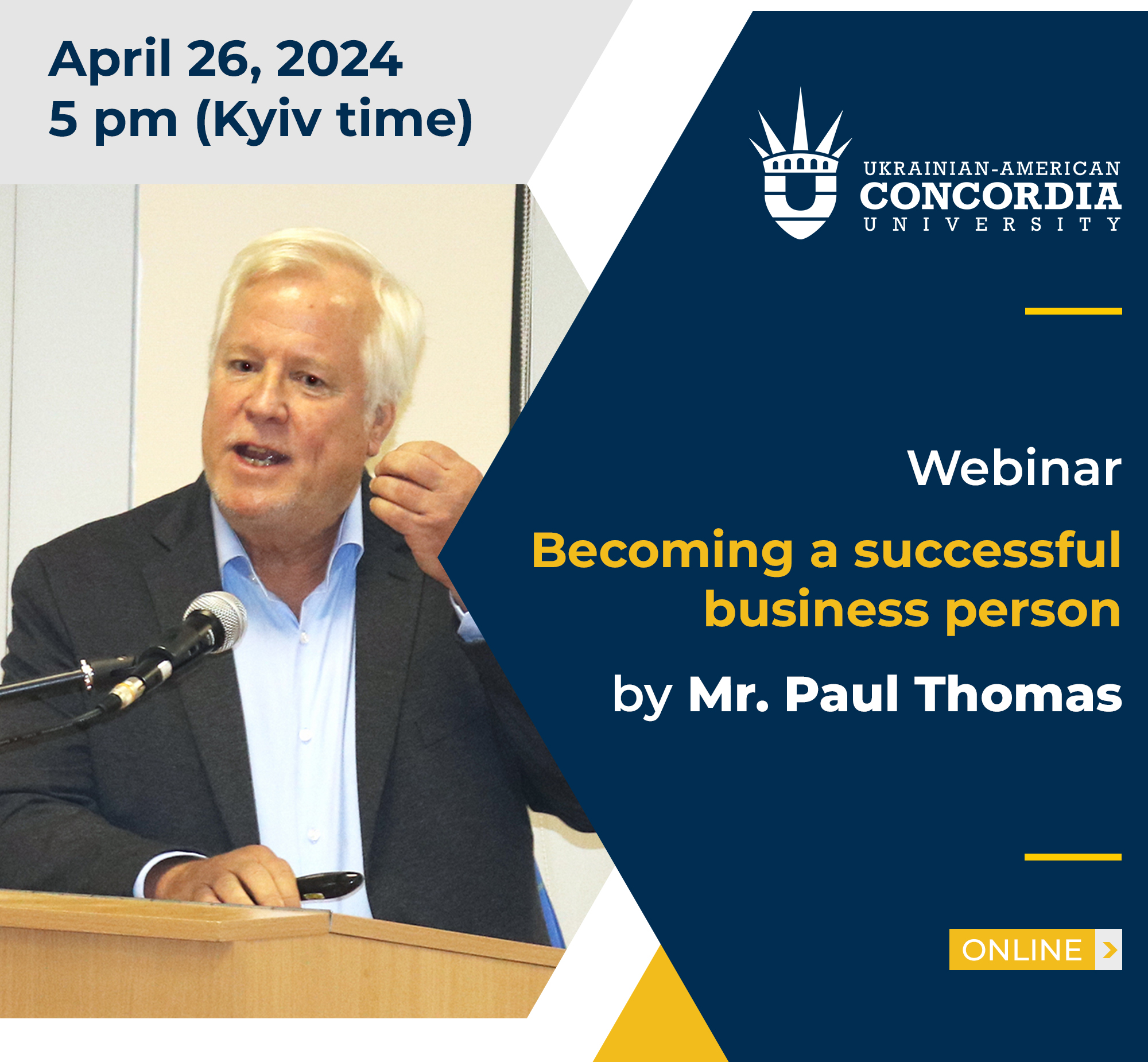 Webinar «Becoming a successful business person» by Mr. Paul Thomas